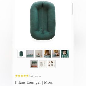 Snuggle Me Organic Infant Lounger with cover in Moss